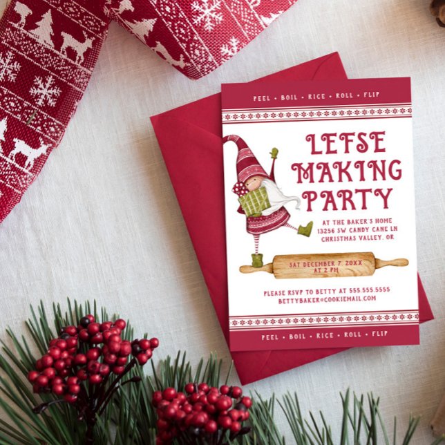 Lefse Making Party Holiday Party Invitation (Creator Uploaded)