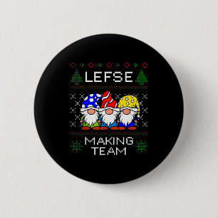 Lefse Making Team Ugly Christmas Sweater 2 Inch Round Button