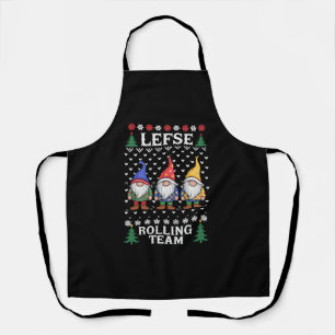 Lefse Rolling Team Christmas Baking Gnome Xmas  Apron