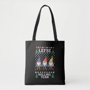 Lefse Rolling Team Christmas Baking Gnome Xmas Tote Bag