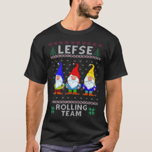 Lefse Rolling Team God Jul Gnome Christmas Xmas T-Shirt