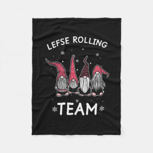 Lefse Rolling Team God Jul Gnome Gifts Christmas P Fleece Blanket