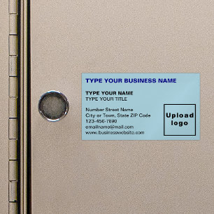 Left Aligned Light Blue Magnetic Business Card