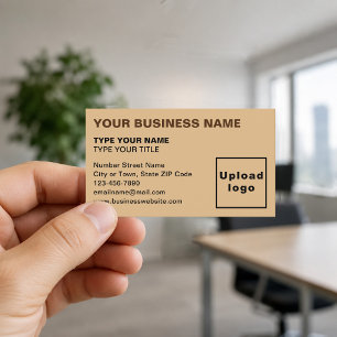 Left-Aligned Light Brown Business Card