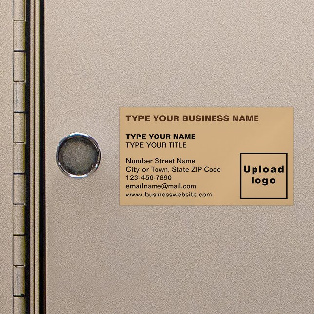 Left Aligned Light Brown Magnetic Business Card (Light brown magnetic business card in left aligned style)