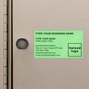 Left Aligned Light Green Magnetic Business Card