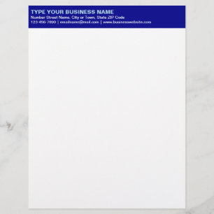 Left Aligned Plain Texts on Blue Heading of Letterhead