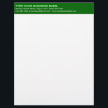 Left Aligned Plain Texts on Green Heading of Letterhead<br><div class="desc">Simple and plain texts designs are often easy to understand and remember. Plain texts design heading of letterhead that you can customize to advertise your business or to promote your brand name to customers or clients. Customizable office supply that you can use to build brand name awareness. Design on the...</div>