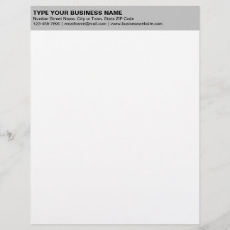 Left Aligned Plain Texts on Grey Heading of Letterhead