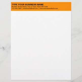 Left Aligned Plain Texts on Orange Heading of Letterhead