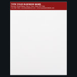 Left Aligned Plain Texts on Red Heading of Letterhead<br><div class="desc">Simple and plain texts designs are often easy to understand and remember. Plain texts design heading of letterhead that you can customize to advertise your business or to promote your brand name to customers or clients. Customizable office supply that you can use to build brand name awareness. Design on the...</div>