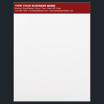 Left Aligned Plain Texts on Red Heading of Letterhead<br><div class="desc">Simple and plain texts designs are often easy to understand and remember. Plain texts design heading of letterhead that you can customize to advertise your business or to promote your brand name to customers or clients. Customizable office supply that you can use to build brand name awareness. Design on the...</div>