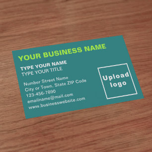 Left Aligned Style Teal Green Business Card