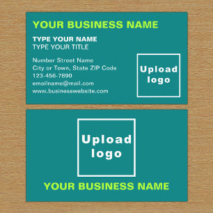 Left Aligned Texts Teal Green Business Card