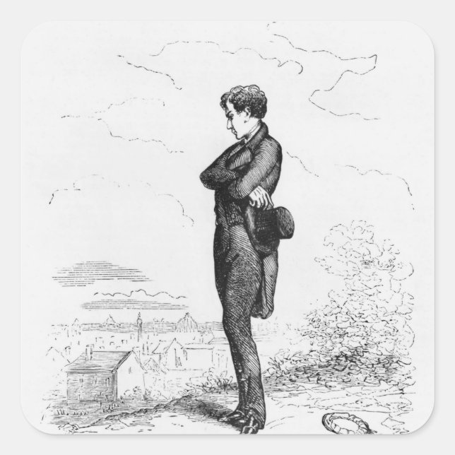 Left alone, Rastignac walked a few steps Square Sticker (Front)