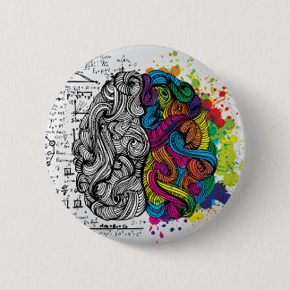 Left and right brain 2 inch round button