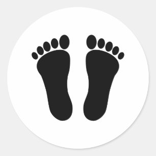 Left And Right Footprints Classic Round Sticker