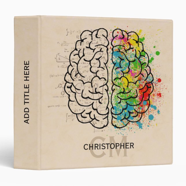 Left And Right Human Brain Personalize Binder (Front/Spine)