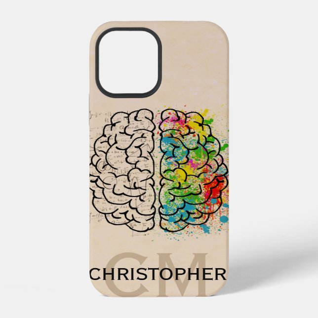 Left And Right Human Brain Personalize iPhone Case (Back)