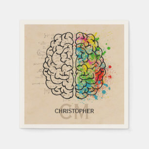 Left And Right Human Brain Personalize Napkin