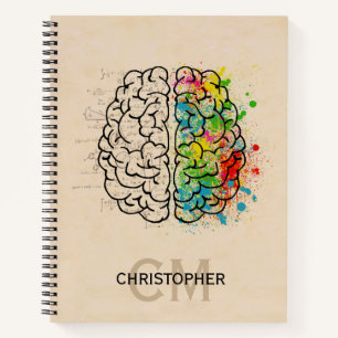 Left And Right Human Brain Personalize Notebook