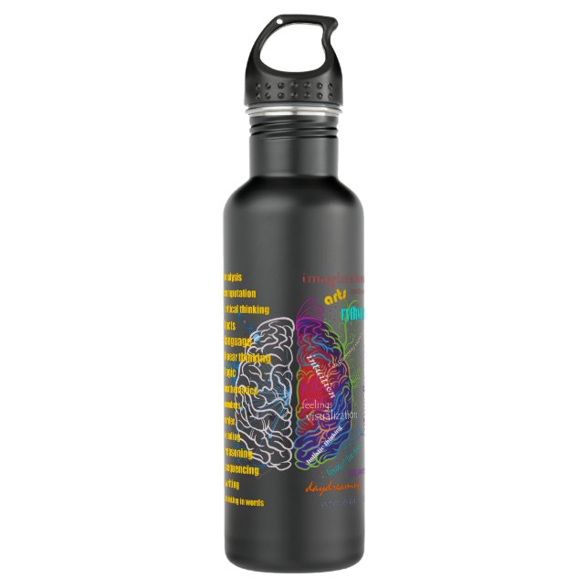 Left Brain Right Brain Hemispheres 710 Ml Water Bottle (Front)
