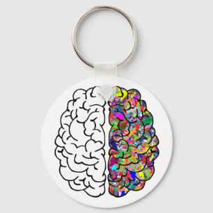 Left Brain, Right Brain Keychain