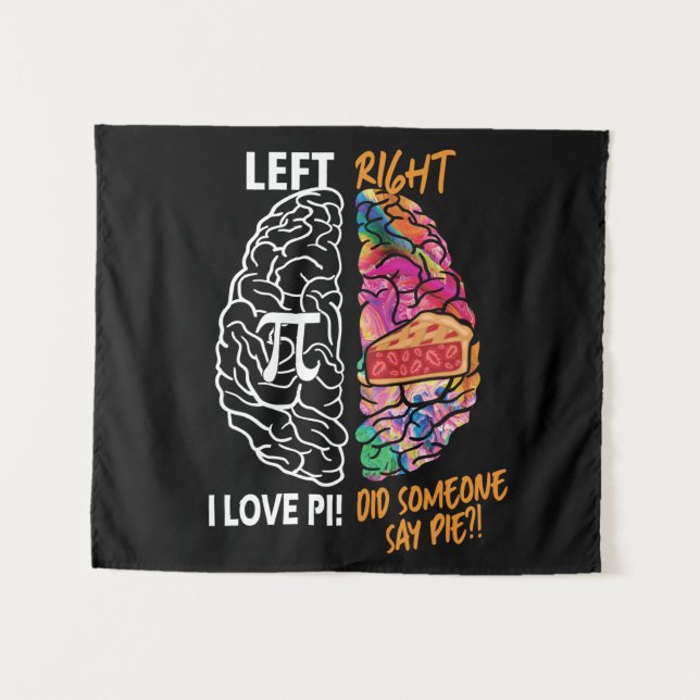 Left Brain Right Brain Pi Tapestry (Front (Horizontal))