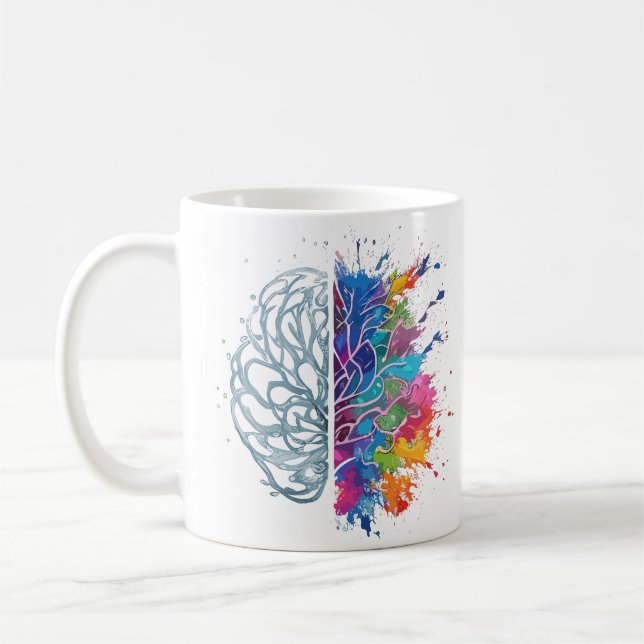 Left Brain vs Right Brain Creative Artwork Coffee Mug (Left)