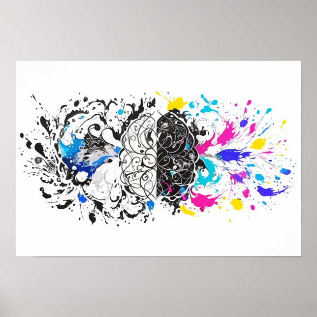 Left Brain vs Right Brain Creative Artwork Poster (Front)