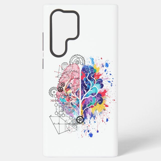 Left Brain vs Right Brain Creative Artwork Samsung Galaxy S22 Ultra Case (Back)