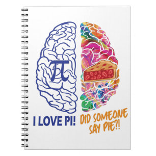Left Brained Right Brained Funny Pi Notebook
