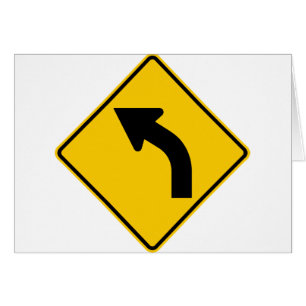 Left Curve Ahead Highway Sign