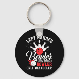 Left Handed Bowler Cool Bowling Pins Strike Sport Keychain