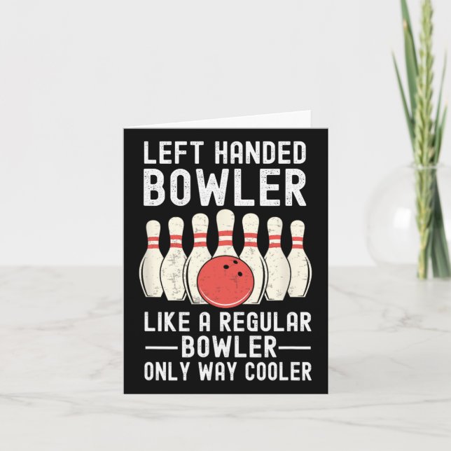 Left Handed Bowler Funny Bowling Player  Card (Front)