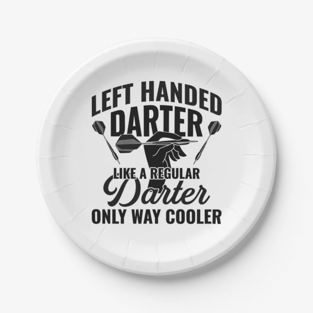 Left Handed Darter Paper Plate (Front)