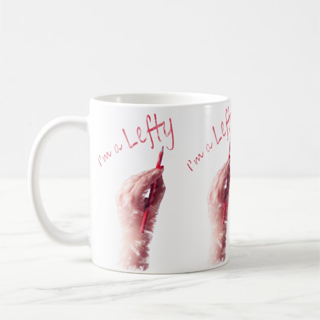 Left-handed design, I'm a lefty message Coffee Mug (Left)