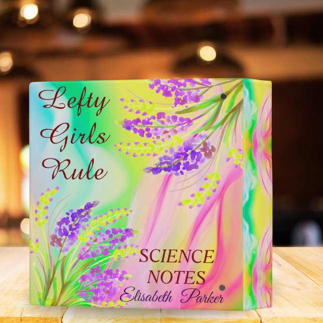 Left-Handed Floral Abstract Name School Supply  Binder (Creator Uploaded)
