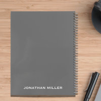 Left-Handed Grey Personalized Name Notebook