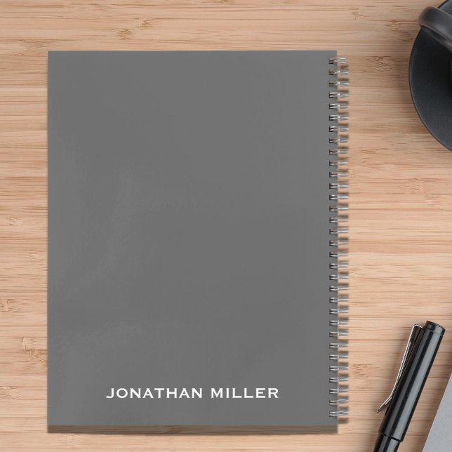 Left-Handed Grey Personalized Name Notebook (Creator Uploaded)