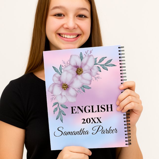  Left-Handed Lilac Floral English Name Year Girls Notebook (Creator Uploaded)