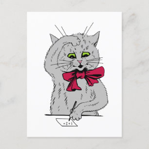 Left Handed Math Cat  Postcard