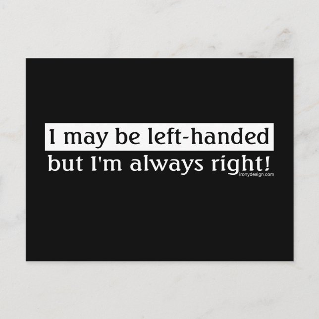 Left-handed people postcard (Front)