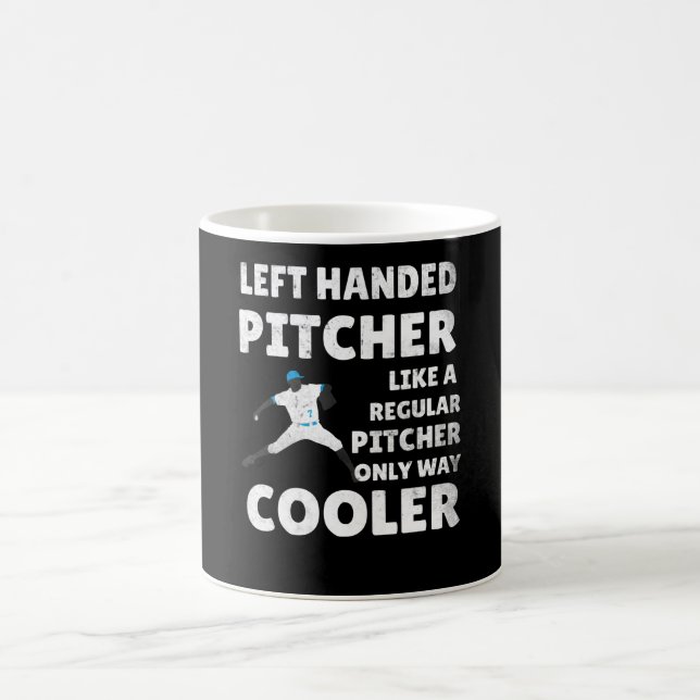 Left Handed Pitcher Gift | Lefty Pitcher Baseball Coffee Mug (Center)