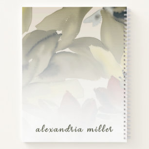 Left Handed Watercolor Botanical Spiral Notebook