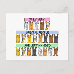 Left Handers Day August 13th Cartoon Cats Postcard