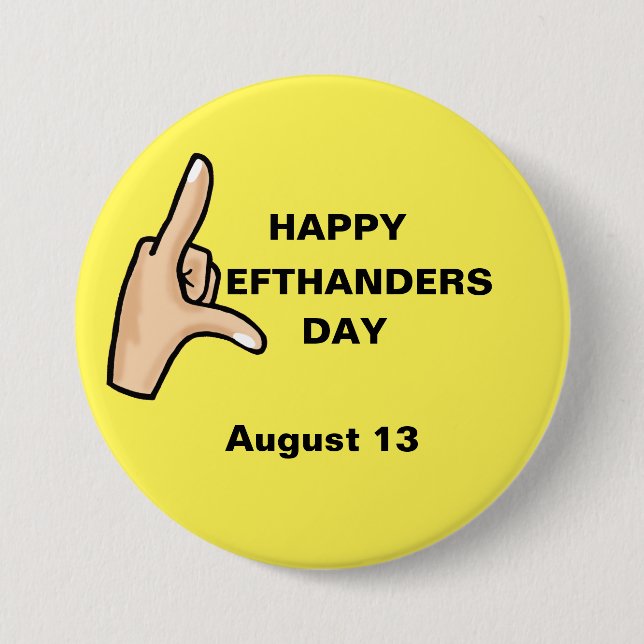 Left Handers Day Hand Button (Front)