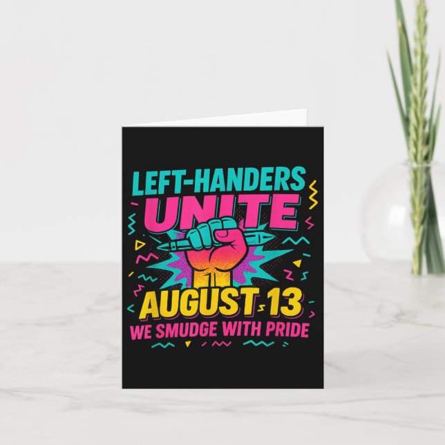 Left Handers Day Left Southpaw Pride Funny August  Card (Front)