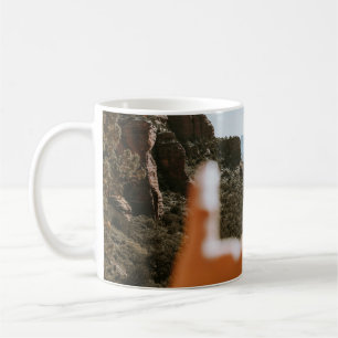 Left human hand coffee mug
