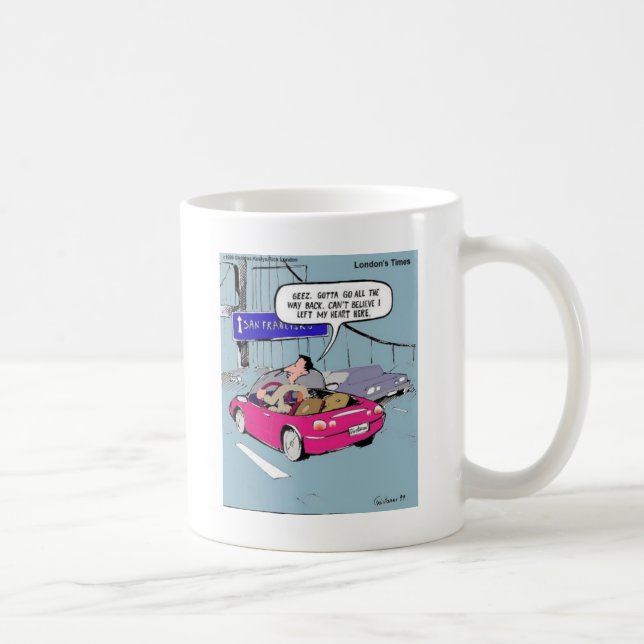 Left My Heart In San Francisco Funny Gifts & Tees Coffee Mug (Right)